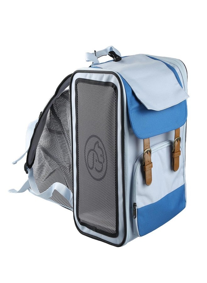 Everking Pet Carrier Backpack for Cats & Small Dogs, Breathable & Foldable, Water-Resistant Oxford Fabric, Removable Plush Pad, Comfortable Travel Backpack for Pets (SkyGlide)